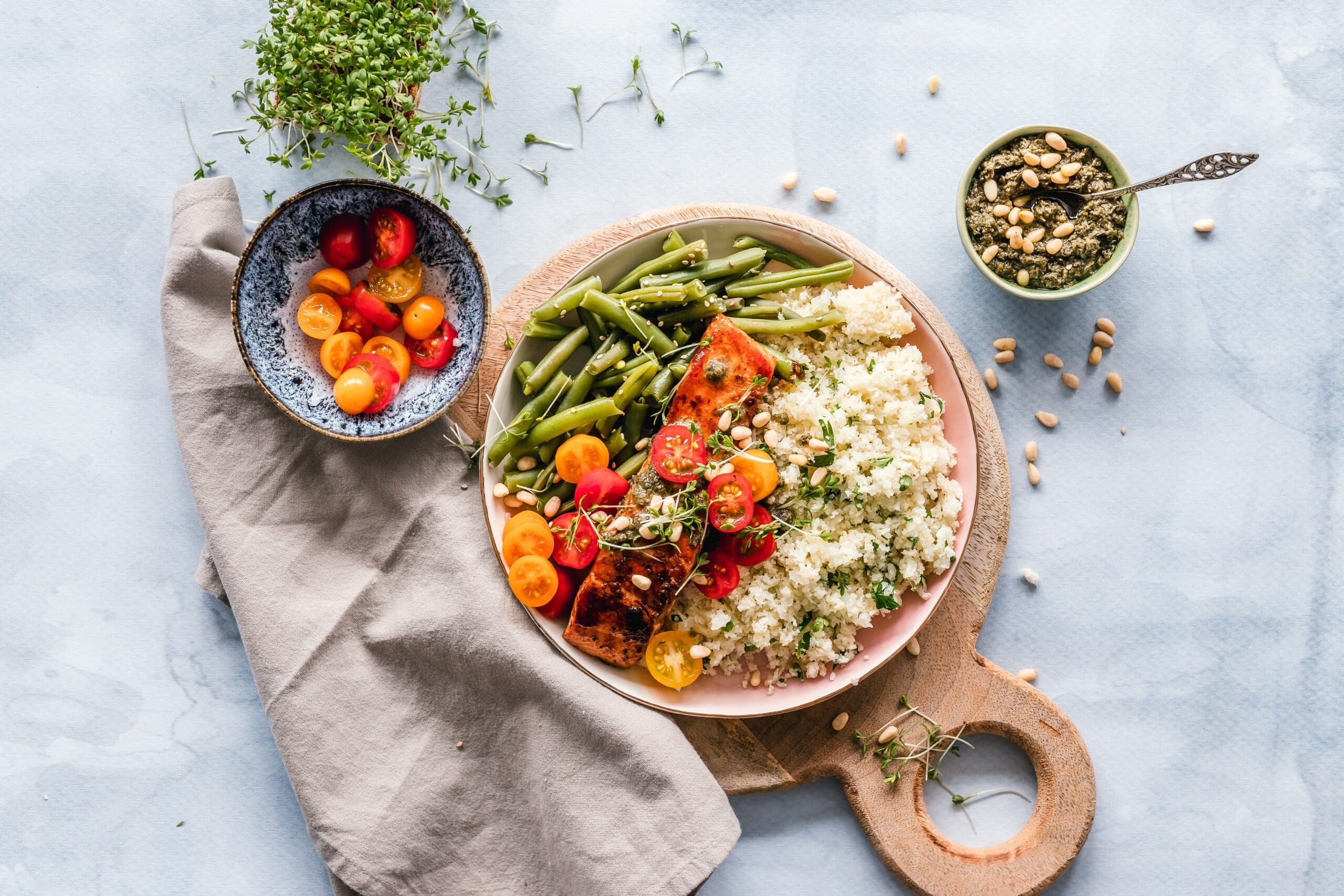 a meal made with fresh vegetables