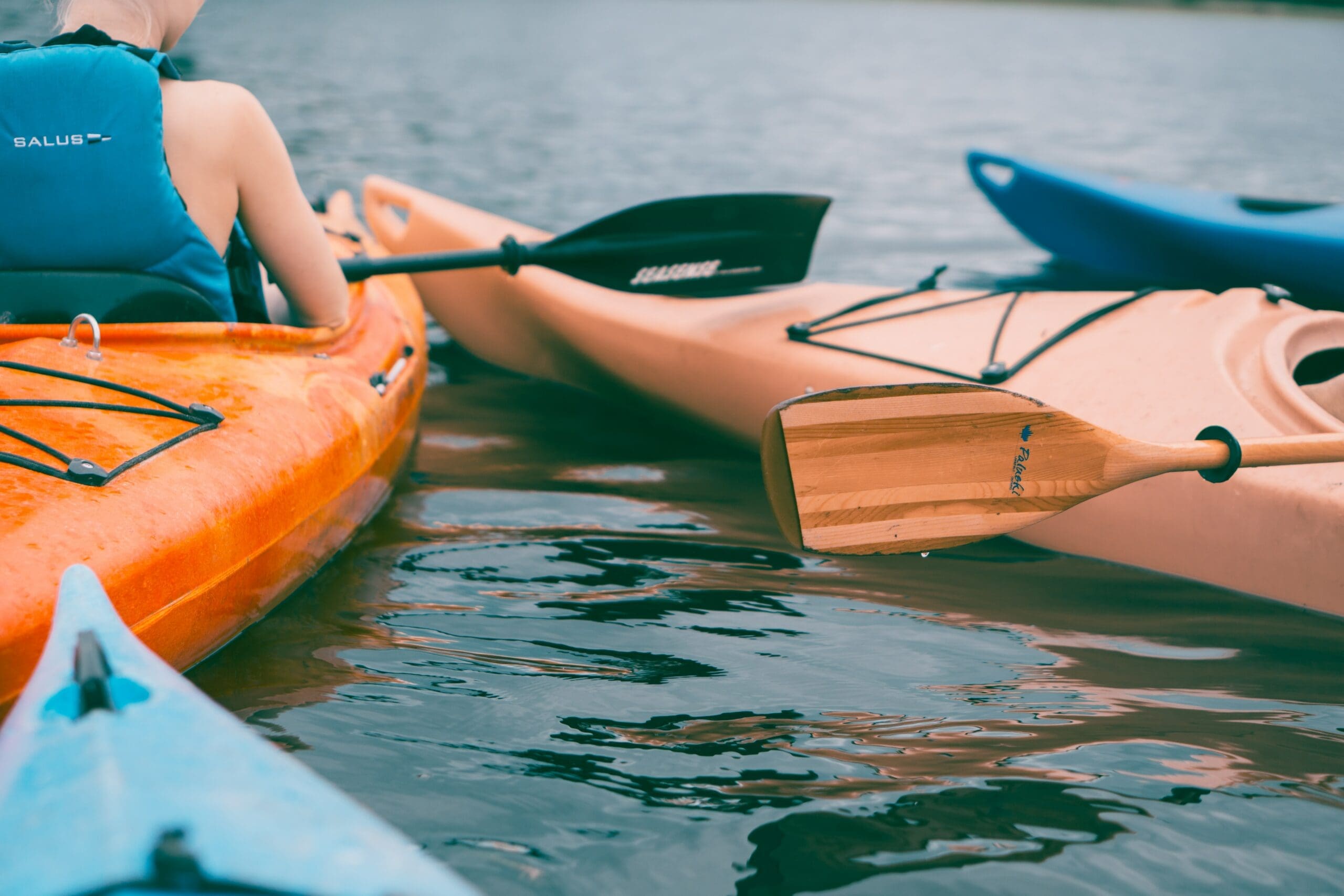 people kayaking