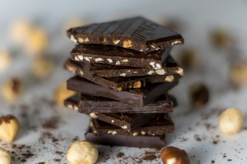 Dark chocolate with nuts